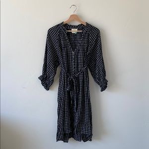 Maeve A+ Anthropologie Plus Belted Navy Dress